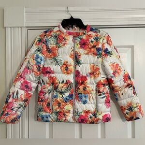 Zara Girls & Outerwear Floral Print Lightweight Puffer Jacket